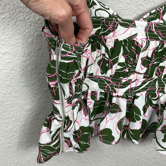 New Parker Floral Print Peplum Cami Top Keyhole Cut Out Tropical Sz 0 - Picture 8 of 14